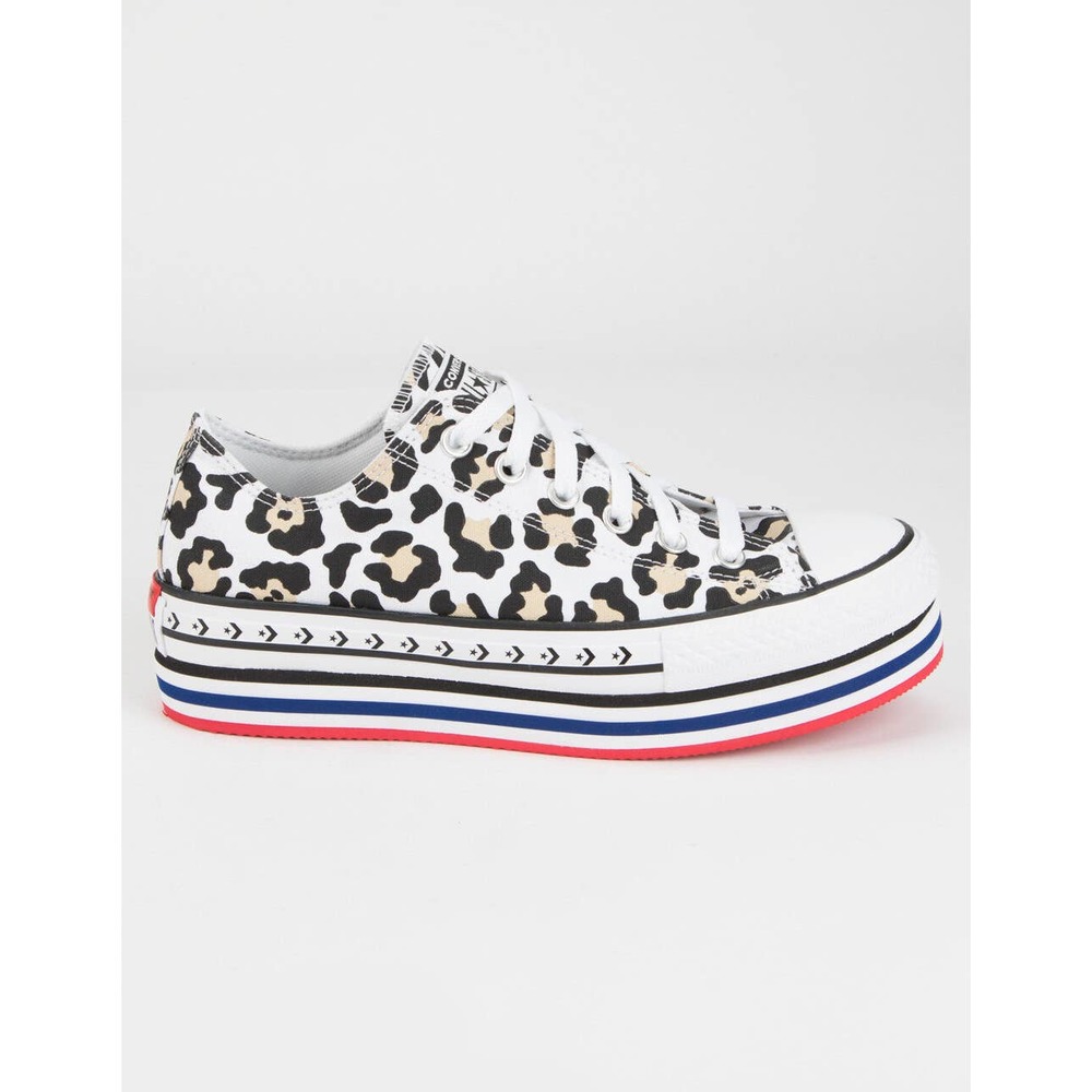 RARE Converse Custom Cheetah Print Platform Sneakers